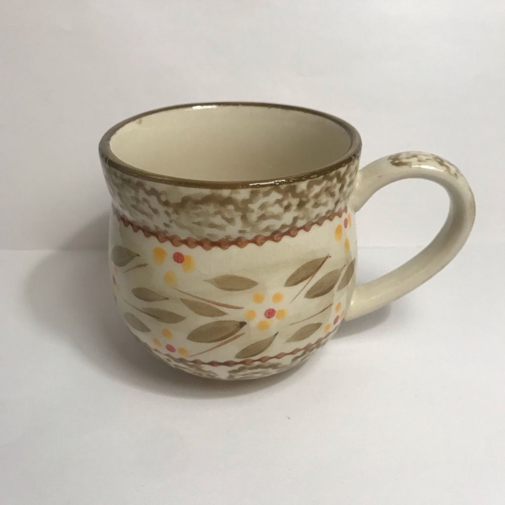 Temp-tations By Tara Old World Brown Cranberry 12 Oz Coffee Tea Mug Cup